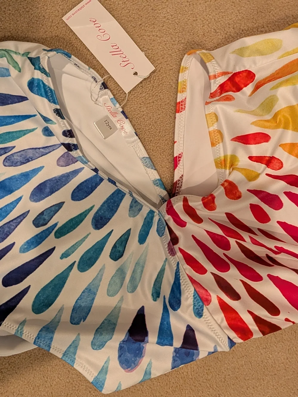 Stella Cove White Swimwear with Blue Accents